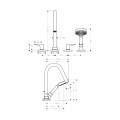 Змішувач для ванни Hansgrohe Axor Citterio M 34454000 двовентильний на 4 отвори - Фото 1